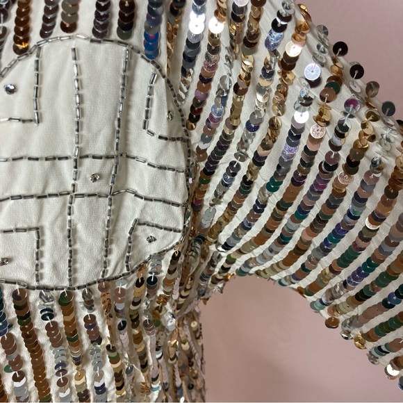 Nwt Vintage Argenti silk beaded and sequin blouse - Picture 6 of 13
